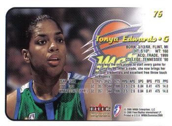 2000 SkyBox Dominion WNBA #76 Tonya Edwards Back