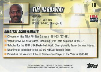 2000 Topps Team USA #10 Tim Hardaway Back