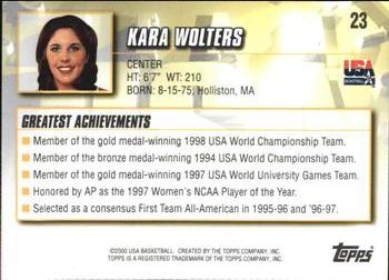 2000 Topps Team USA #23 Kara Wolters Back