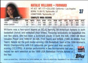 2000 Topps Team USA #37 Natalie Williams Back