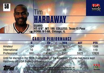 2000 Topps Team USA #58 Tim Hardaway Back