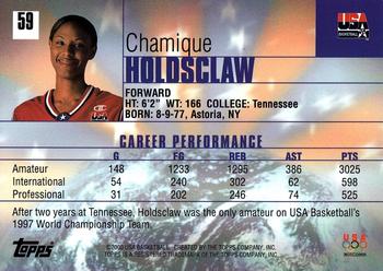 2000 Topps Team USA #59 Chamique Holdsclaw Back