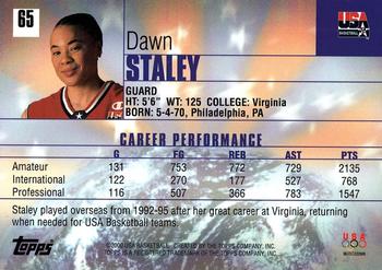 2000 Topps Team USA #65 Dawn Staley Back