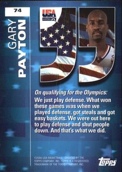 2000 Topps Team USA #74 Gary Payton Back