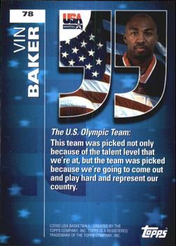 2000 Topps Team USA #78 Vin Baker Back