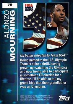 2000 Topps Team USA #79 Alonzo Mourning Back