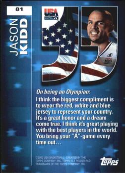 2000 Topps Team USA #81 Jason Kidd Back