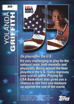 2000 Topps Team USA #89 Yolanda Griffith Back