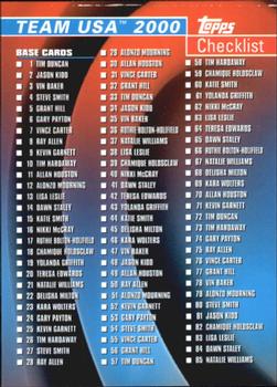 2000 Topps Team USA #96 Checklist Front