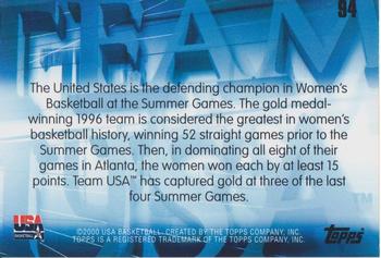 2000 Topps Team USA #94 Team USA Women's Back