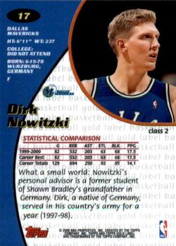 2000-01 Topps Gold Label - Class 2 #17 Dirk Nowitzki Back