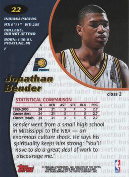 2000-01 Topps Gold Label - Class 2 #22 Jonathan Bender Back
