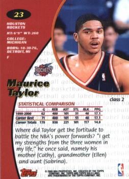 2000-01 Topps Gold Label - Class 2 #23 Maurice Taylor Back