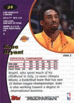 2000-01 Topps Gold Label - Class 2 #24 Kobe Bryant Back