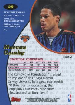 2000-01 Topps Gold Label - Class 2 #28 Marcus Camby Back
