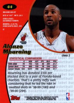 2000-01 Topps Gold Label - Class 2 #44 Alonzo Mourning Back