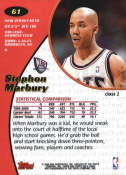 2000-01 Topps Gold Label - Class 2 #61 Stephon Marbury Back