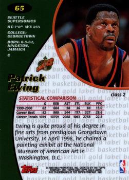 2000-01 Topps Gold Label - Class 2 #65 Patrick Ewing Back