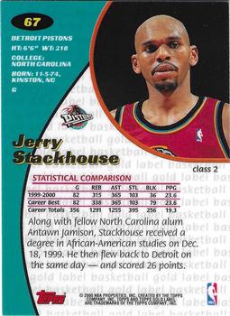 2000-01 Topps Gold Label - Class 2 #67 Jerry Stackhouse Back