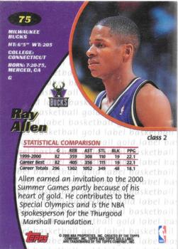 2000-01 Topps Gold Label - Class 2 #75 Ray Allen Back
