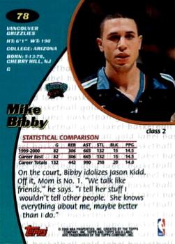 2000-01 Topps Gold Label - Class 2 #78 Mike Bibby Back