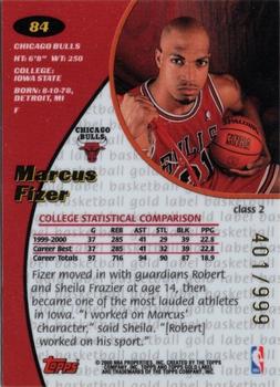 2000-01 Topps Gold Label - Class 2 #84 Marcus Fizer Back