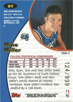 2000-01 Topps Gold Label - Class 2 #85 Mike Miller Back