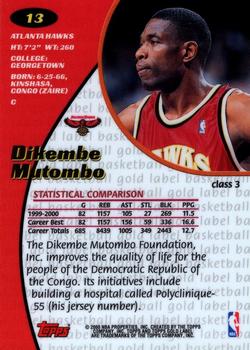 2000-01 Topps Gold Label - Class 3 #13 Dikembe Mutombo Back