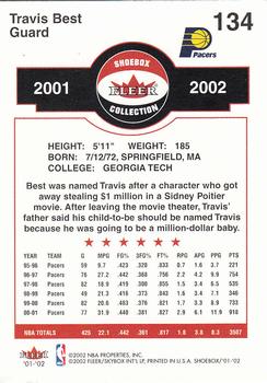 2001-02 Fleer Shoebox #134 Travis Best Back