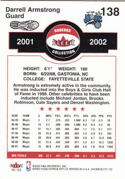 2001-02 Fleer Shoebox #138 Darrell Armstrong Back