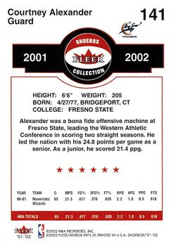 2001-02 Fleer Shoebox #141 Courtney Alexander Back
