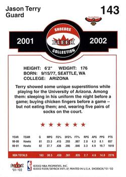 2001-02 Fleer Shoebox #143 Jason Terry Back