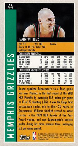 2001-02 Topps High Topps #44 Jason Williams Back