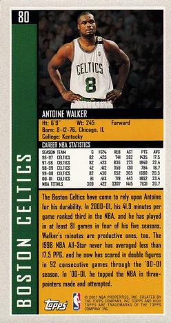2001-02 Topps High Topps #80 Antoine Walker Back