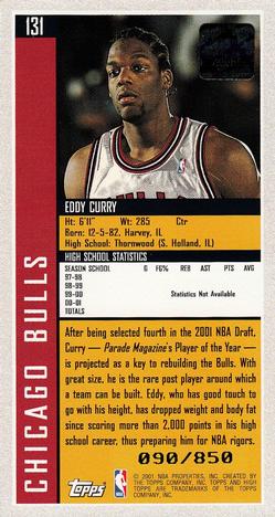 2001-02 Topps High Topps #131 Eddy Curry Back