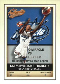 2002 Fleer Authentix WNBA #2 Taj McWilliams-Franklin Front