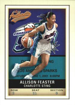 2002 Fleer Authentix WNBA #3 Allison Feaster Front