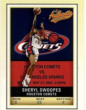 2002 Fleer Authentix WNBA #4 Sheryl Swoopes Front