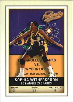 2002 Fleer Authentix WNBA #18 Sophia Witherspoon Front