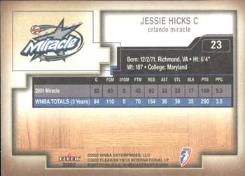2002 Fleer Authentix WNBA #23 Jessie Hicks Back
