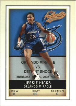 2002 Fleer Authentix WNBA #23 Jessie Hicks Front
