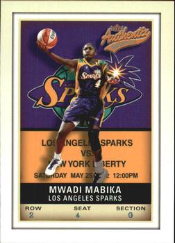 2002 Fleer Authentix WNBA #24 Mwadi Mabika Front