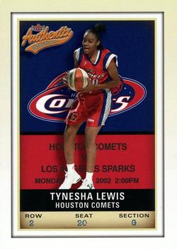 2002 Fleer Authentix WNBA #28 Tynesha Lewis Front