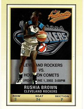2002 Fleer Authentix WNBA #29 Rushia Brown Front