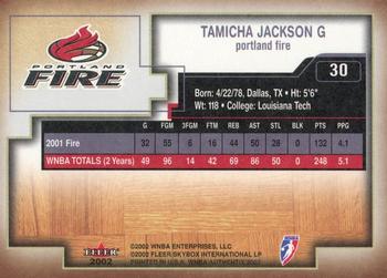 2002 Fleer Authentix WNBA #30 Tamicha Jackson Back