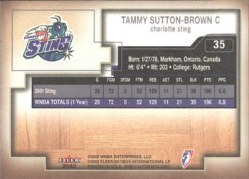 2002 Fleer Authentix WNBA #35 Tammy Sutton-Brown Back