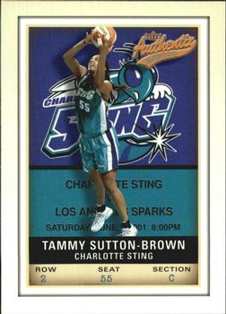 2002 Fleer Authentix WNBA #35 Tammy Sutton-Brown Front