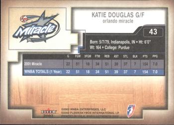 2002 Fleer Authentix WNBA #43 Katie Douglas Back