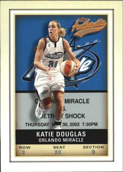 2002 Fleer Authentix WNBA #43 Katie Douglas Front