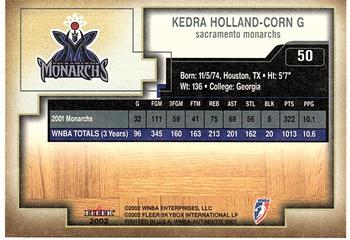 2002 Fleer Authentix WNBA #50 Kedra Holland-Corn Back